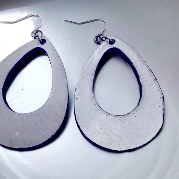 Holographic Dangle Hoop Color Flip Earrings - Picture 3 of 5